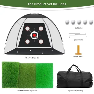 Manufacturers Mini Golf Practice Net Set With Putting Green Indoor Swing And Chipping Net Featuring Impact Mat
