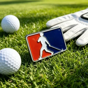 Matching Golf Hat With Gold Blank Magnetic Leather Custom Metal Golf Ball Marker Magnetic Necklace and Divot Tool