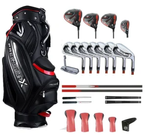 Men Complete Golf Club Set Driver Putter Irons Standard Flex Steel Shaft Right Hand Golf Bag for Training Course Practice