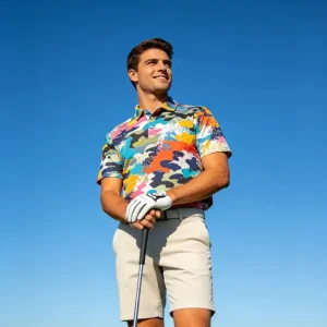 Men Custom Printed Golf Polo Shirt Quick Dry Breathable Performance Fabric Summer Sportswear OEM ODM Casual Golf Apparel