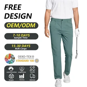 Men’s All day Comfortable Golf Pants with Stretch and Breathable Fabric Support OEM Custom Commuter Sports Pants