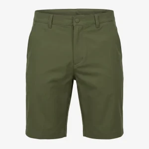 Men’s Breathable Golf Shorts Olive Green Mesh Lined Performance Woven Athletic Fit 10 Inch Inseam