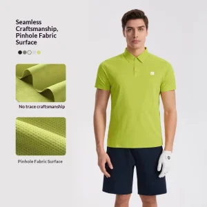 Men’s Business Casual Golf Polo Shirt Cool Touch Breathable Seamless Bonded Quick Dry Short Sleeve OEM ODM