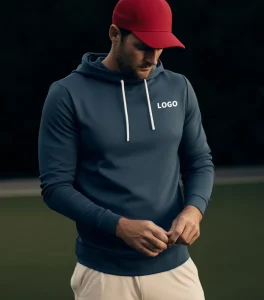 Mens Custom Golf Hooded Sweater Lightweight Athletic Fitness Quarter Zip Pullover Apparel Manufacturer