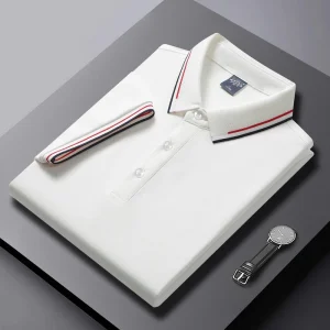Men’s Custom Logo Printed Anti Wrinkle Golf Polo T Shirt Polyester Cotton Short Sleeve Knitted Fabric Oversized Fitted Unisex