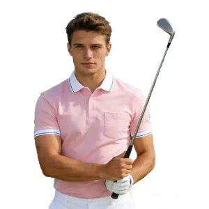 Men’s Custom Quick Dry Golf Polo Shirt Moisture Wicking Performance Stretch Fabric Tournament Outdoor Sports Casual Wear