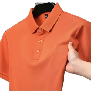 Men’s Golf Shirt Custom Short Sleeves Solid Pattern T shirts Casual Clothing Anti Wrinkle Polyester Cotton