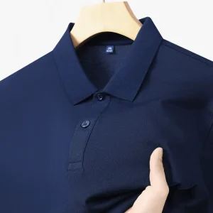 Men’s Golf Shirt Custom designed logo Formal Smart Short sleeved Breathable Knitted Embroidered Shirt