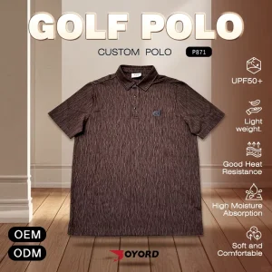 Mens Golf Shirts Textured Golf Polo Performance Apparel Custom Embroidered Logo Wear OEM Factory Supplier