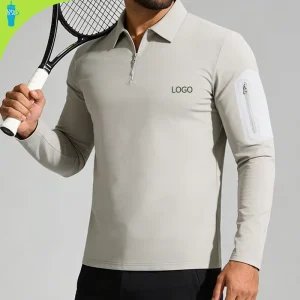 Mens Half Zip Solid Shirt Sports Quick Dry Casual Business Commute Long Sleeve Golf Polo t Shirts
