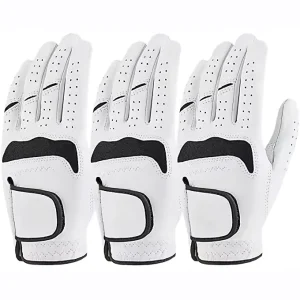 Men’s Left Right Hand Golf Gloves Genuine Sheepskin Leather Soft Breathable with Anti Slip Granules Custom Logo for Sports Use