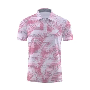 Men’s Moisture Wicking Golf Polo T Shirts Custom Tagged Knitted Fabric Sublimation Print Golf Apparel