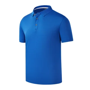 Men’s Short Sleeve Golf Polo Shirt High Spandex Cotton Knitted Fabric Plus Size Sport Clothing Solid