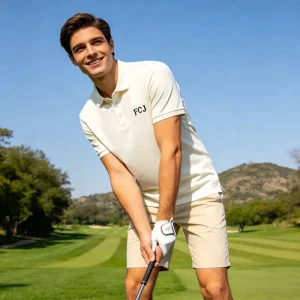 Mens Solid Color Golf Polo Shirt Classic Minimalist Performance Polo Breathable Quick Dry Lightweight Custom OEM Golf Apparel