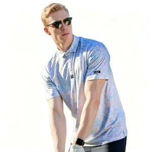 Men’s Stretch Golf Polo Shirt Quick Dry Customizable Sportswear Breathable Apparel for Golf Training