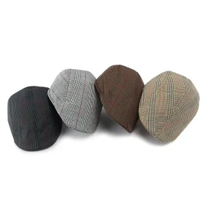 Men’s Summer Striped Beret Newsboy Caps Adjustable Golf Flat Cap with Ivy Gatsby Style