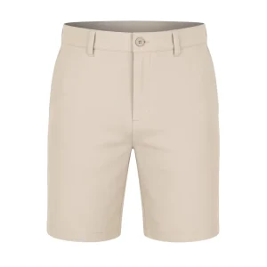 Men’s UV50 Golf Shorts Sandy Beige Quick Dry Performance Flat Front Regular Fit 10 Inch Inseam