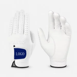 Mens White Leather Golf Glove Left Hand With Ball Marker Breathable Comfortable Soft Durable