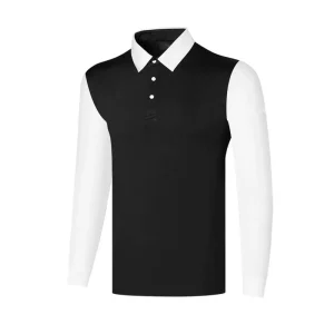 Men’s Women’s Breathable Golf Apparel Long Sleeve Jersey Polo Shirt Casual Print Style for Sport Golf Wear