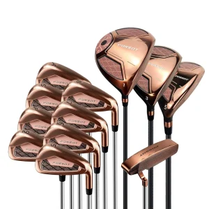 Men’s and Women’s Right Handed Golf Club Set Rose Gold Champagne Gold with Packaging No Bag