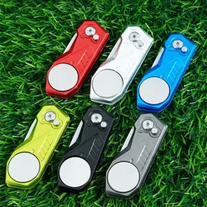 Metal Switchblade Blank Golf Product Accessories Aluminum Colorful Foldable Pitch Repair Fixers Fork Divot Tools