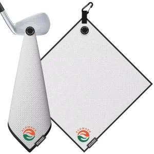 Microfiber Magnetic Golf Towels Custom Printed Sublimation Blanks with Carabiner Clip Tour Caddy Golf Towel