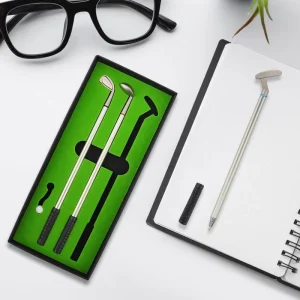 Mini Desktop Golf Gift Golf Ball Club Pen Box Set Game for Men Dad Boss Coworker Teen Boys