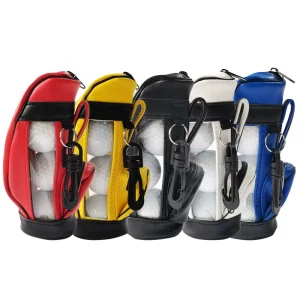 Mini Golf Ball Pouch Keychain 3 Ball Capacity Golf Accessory for Practice & Course PU Portable Golf Pouch Small Golf Ball Bag