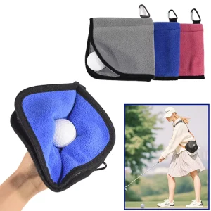 Mini Golf Ball Towel with Small Golf Pocket with Clip Portable Microfiber Golf Cleaner Accessories