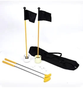 Mini Golf Course Set for Beach Backyard Including Putters Flags Poles Jagged Hole Cups Balls Putting Game Gear Kits