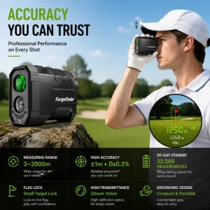 Mini Golf Laser Rangefinder Angle Height Slope Clear Optics Hunting Ready Portable