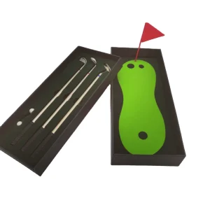 Mini Golf Set New Golf Pen Set Mini Desktop Golf Gift 3 Golf Club Pen with Putting Green Flag and 2 Balls