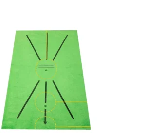 Mini Golf Swing Trainer with Detection Feature SBR Material 60x30cm Right Left Practice Hitting Mat