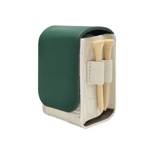 Mini Green Leather Golf Ball Accessory Holder Pouch Bag