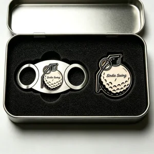 Mini Razor Triangle Female Scissor Round Cigar Cutter With Back Stop Blade As Double Golf Ball Marker