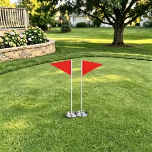 Mini Stainless Steel Golf Putting Green Cup with Flag Set Home Backyard Golf Training Aids Portable Practice Golf Sport Gift
