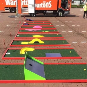 Miniature Golf Portable Lightweight PVC 9-Hole Mobile Golf Course Rental for Amusement Parks Outdoor Amusement Park Equipment