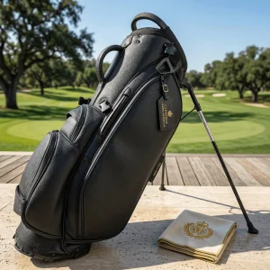 Minimalist Waterproof PU Leather Golf Stand Bag with Easy Release Strap System Luxury Mens Golf Bag for Professional Tournament