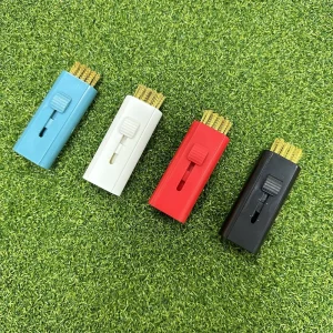 Mixed Color Small 2-in-1 Pocket Golf Club Brush Cleaner Tool Essential Golf Accessories