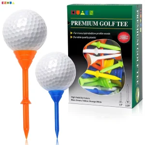Mixed Pack 83mm~49mm Plastic Colorful Golf Tees Novelty OEM Manufacturing Custom Logo Print Flexible Golf Tee Set