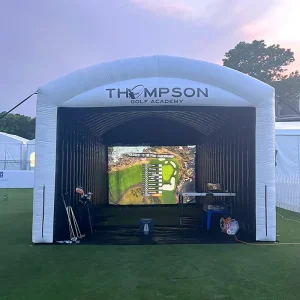 Mobile Golf Simulator Enclosure Inflatable Tent With Screen Indoor & Outdoor Private & Corporate Events