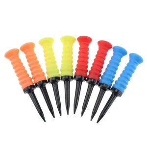 Model 1128 Four color High Quality Golf Tees Soft Rubber Plastic Tops 83mm Length Flexible Durable Tee Joints Custom