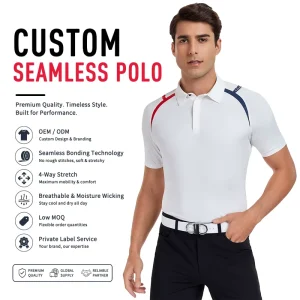 Moisture Wicking Golf Apparel with Custom Embroidery Logo Eco Friendly Golf Seamless Customizable Golf Clothing Supplier