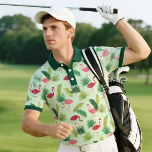 Moisture Wicking Spandex Polyester Polo Shirt Lightweight UV Protection Four Way Stretch for Unisex Golf Clothes