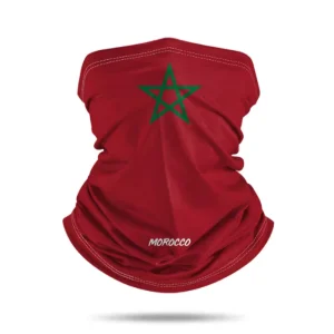 Morocco Flag Pattern Face Cover Custom High Quality Tube Neck Gaiter for Sport Cycling Fishing Daily Accessories