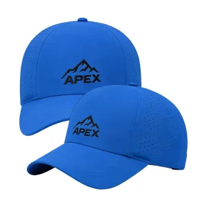 Mountain Embroidery Lightweight Athletic Running Outdoor Sun Hat Laser Perforated Quick Dry Performance Baseball Cap