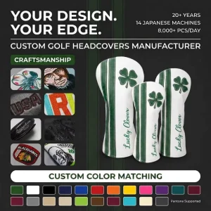 Multi Color Custom Logo PU Leather Golf Wood Headcover Embroidery Driver Fairway Hybrid Cover Set OEM Factory Low MOQ