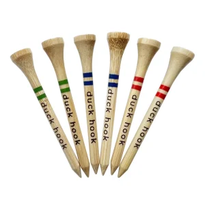 Multi Color Custom Logo Printing 70mm & 83mm Bamboo Golf Tees Durable Stable HC2224T Model
