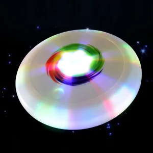 Multi Color Durable All-Season Outdoor Glow Light up Frizbee PE 175g Soft Plastic LED Dog Custom Flying Disc Golf