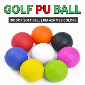 Multi Color High Density Soft Indoor Training Custom Logo PU Foam Practice Golf Ball Sponge Golf Ball